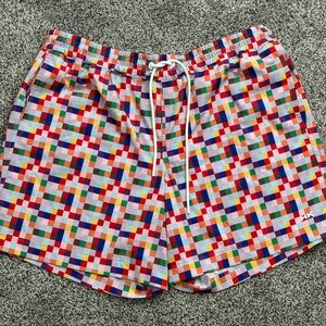 Set of 2 Humankind Swim Shorts Multicolor Checkered and Black size XL
